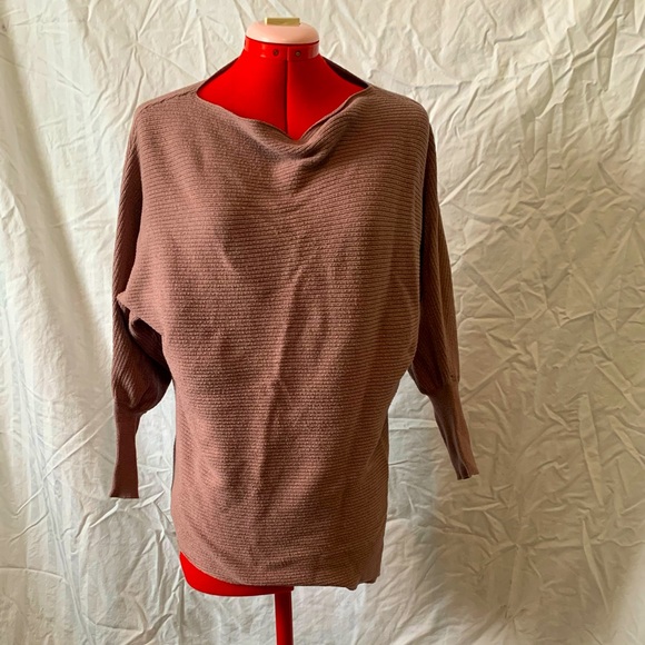 BROWN RIBBED SWEATER - Picture 1 of 5